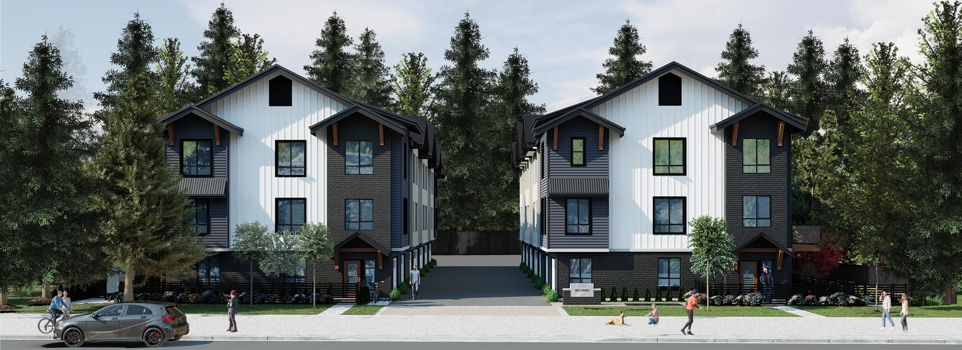 Hunter Court – 15 unit modern craftsman style townhouse Project.